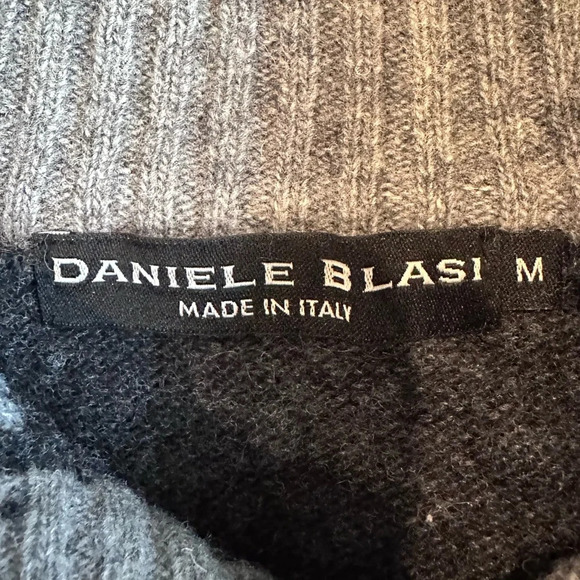 Daniele Blasi Men’s Wool Blend Gray Fair Isle Sweater Sz Medium Made in Italy - Picture 2 of 7